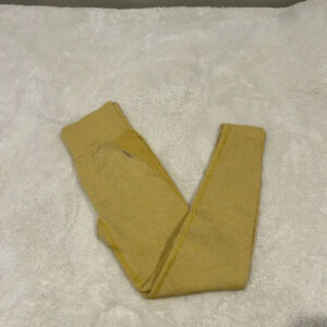 Gymshark Flex‎ High Waisted Leggings Yellow size M Waistband Logo